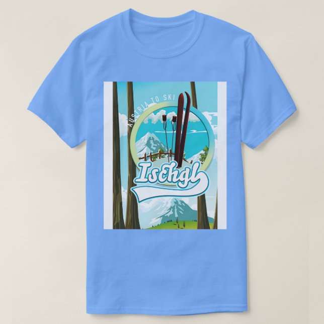 T-shirt Affiche de ski autrichienne Ischgl (Design devant)
