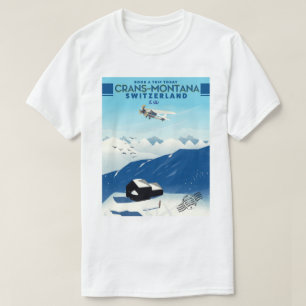 T-shirt affiche de ski crans-montana Suisse