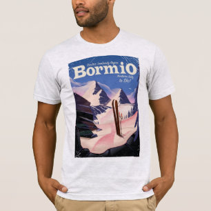 T-shirt Affiche de ski de Bormio, Sondrio, région de Lomba