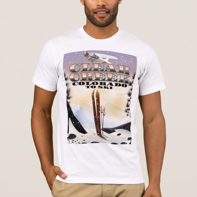 T-shirt Affiche de ski de Clear Creek, Colorado. (Devant)