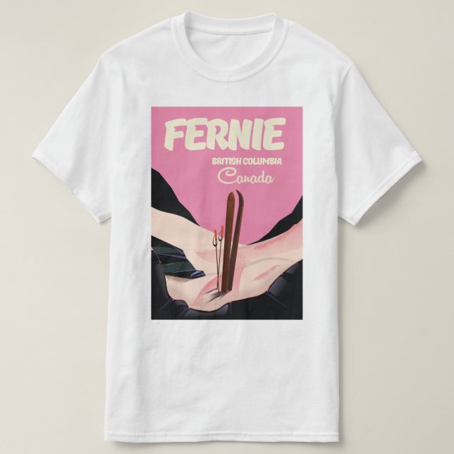 T-shirt Affiche de ski de Fernie Colombie-Britannique (Design devant)