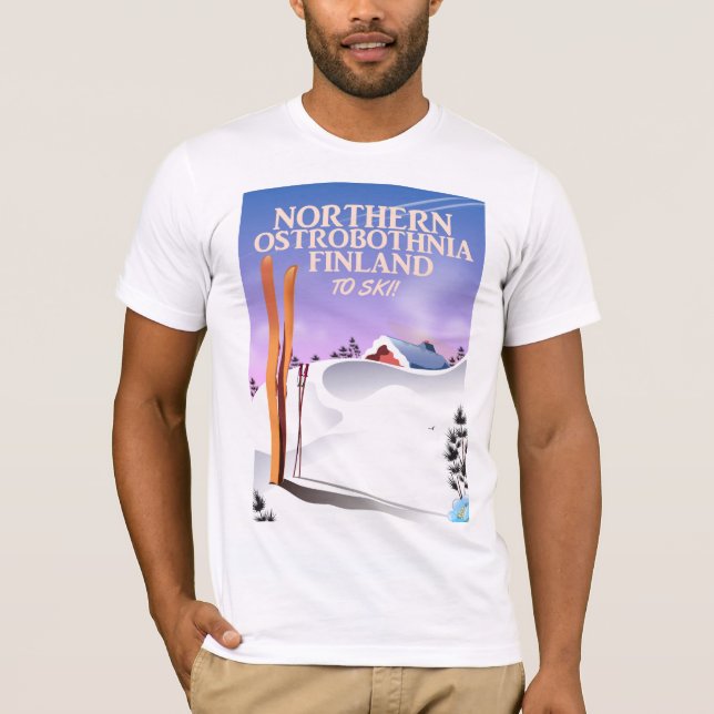 T-shirt Affiche de ski de l'Ostrobotnie du Nord en Finland (Devant)