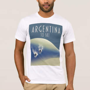 T-shirt Affiche de ski de style vintage argentin