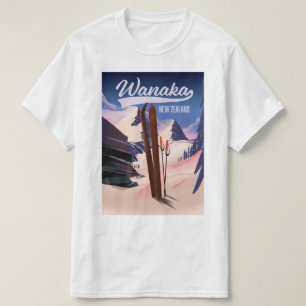 T-shirt Affiche de ski de Wanaka en Nouvelle-Zélande