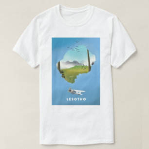 T-shirt Affiche de ski en Afrique du Sud Lesotho
