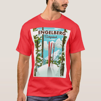 T-shirt Affiche de ski Engelberg Suisse