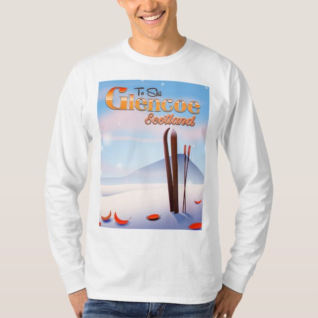 T-shirt Affiche de ski Glencoe Écosse (Devant)