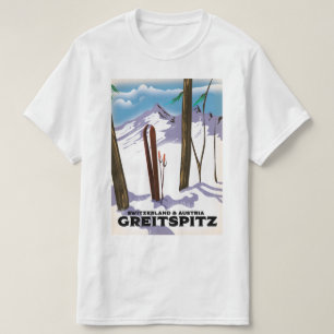 T-shirt Affiche de ski Greitspitz Suisse & Autriche