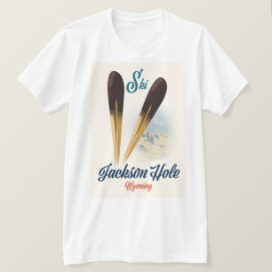 T-shirt Affiche de ski Jackson Hole Wyoming
