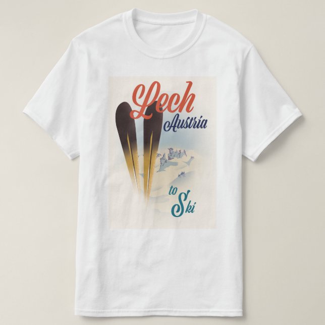 T-shirt Affiche de ski Lech Autriche (Design devant)