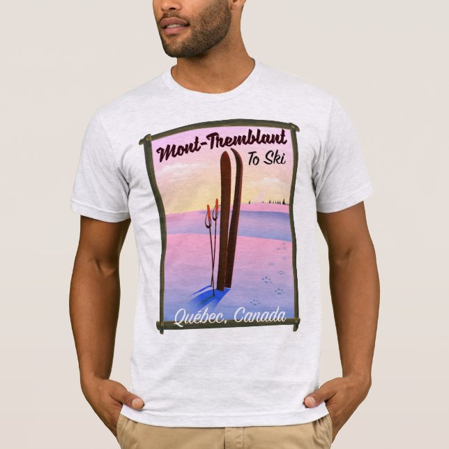 T-shirt Affiche de ski Mont-Tremblant Québec. (Devant)
