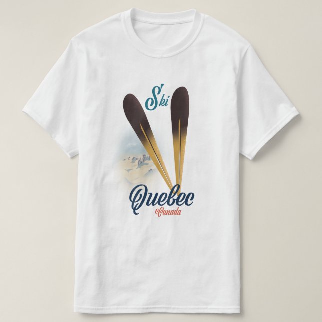 T-shirt Affiche de ski Québec Canada (Design devant)