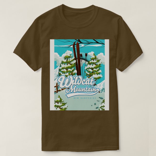 T-shirt Affiche de ski Wildcat Mountain New Hampshire (Design devant)