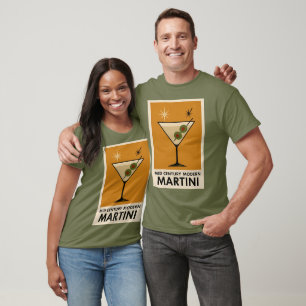 T-shirt Affiche de style milieu du siècle moderne Martini