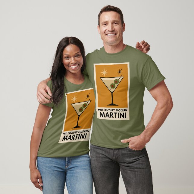 T-shirt Affiche de style milieu du siècle moderne Martini (Unisexe)