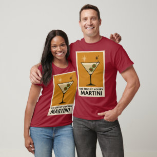 T-shirt Affiche de style milieu du siècle moderne Martini