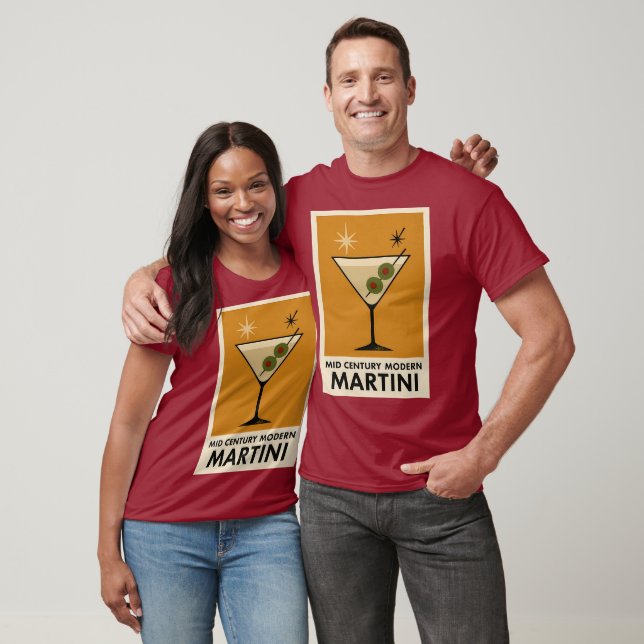 T-shirt Affiche de style milieu du siècle moderne Martini (Unisexe)