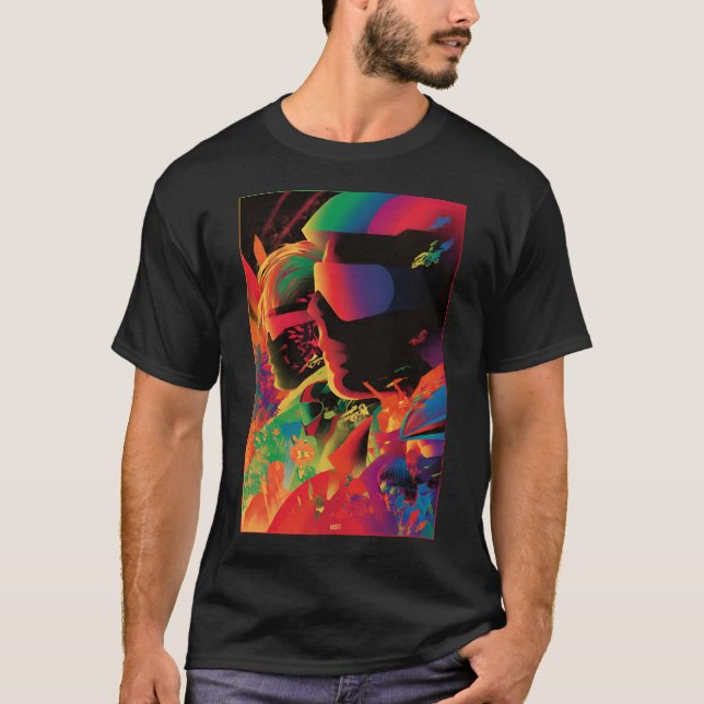 T-shirt Affiche de style néon, années 80 (Devant)