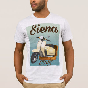 T-shirt Affiche de vacances à moto à Sienne Italie