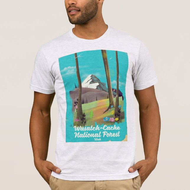 T-shirt Affiche de vacances de la forêt nationale de Wasat (Devant)