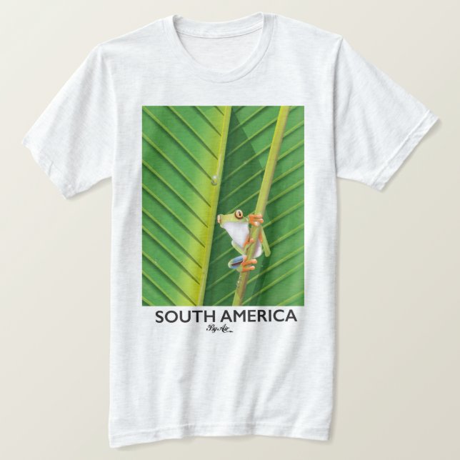 T-shirt Affiche de vacances de la grenouille à arbre en Am (Design devant)