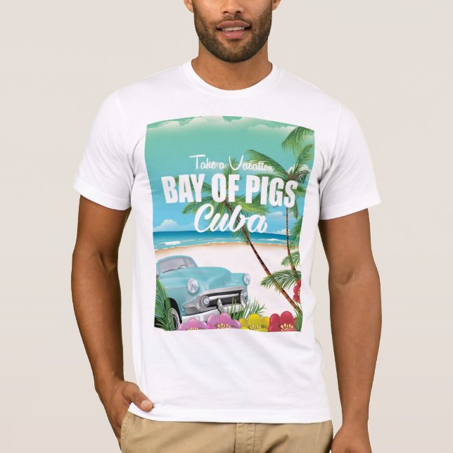 T-shirt Affiche de vacances de plage à Baie des Cochons, C (Devant)