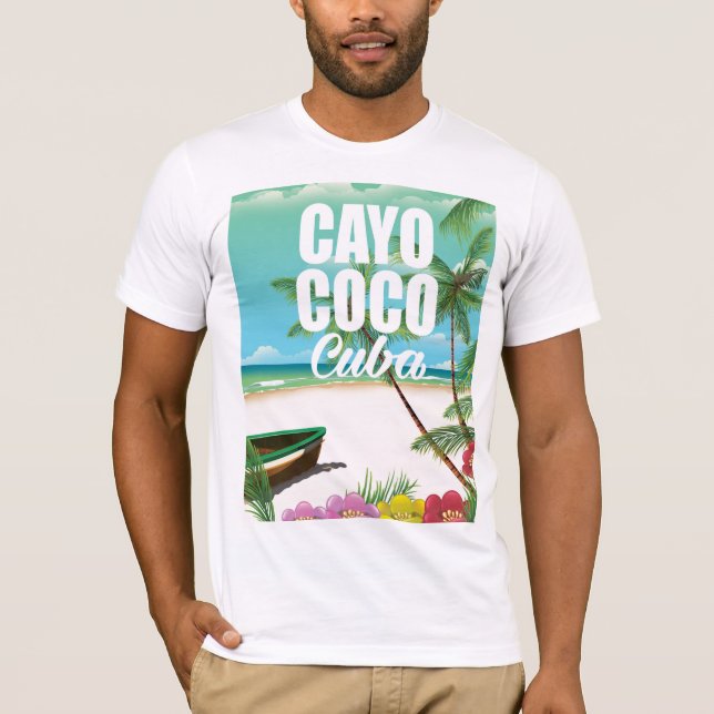 T-shirt Affiche de vacances de plage cubaines Cayo Coco (Devant)