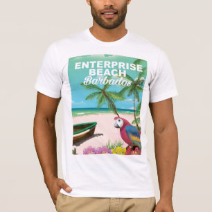 T-shirt Affiche de vacances d'Enterprise Beach Barbade
