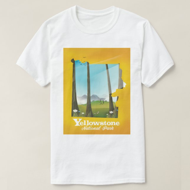 T-shirt Affiche de vacances du parc national de Yellowston (Design devant)
