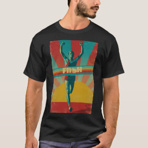 T-shirt Affiche de victoire de coureur vintage — Lever de 
