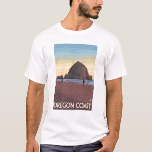 T-shirt Affiche de Vintage voyage de roche de meule de