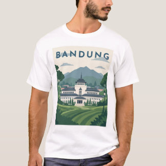 T-shirt Affiche de voyage à Bandung Indonésie