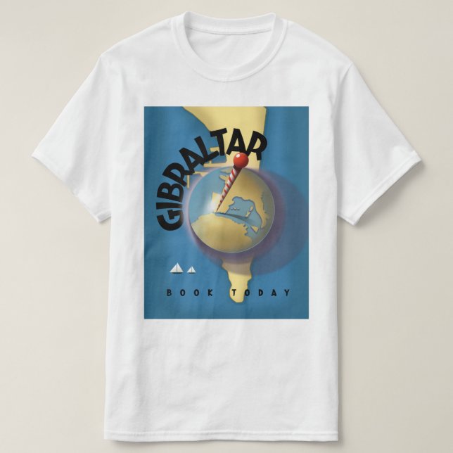 T-shirt Affiche de voyage à Gibraltar (Design devant)