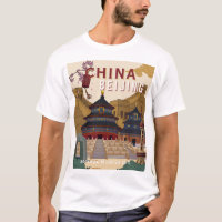 Affiche de voyage à Pékin Chine | Illustration vin