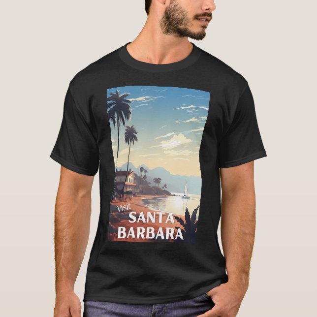 T-shirt Affiche de voyage à Santa Barbara (Devant)