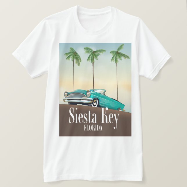 T-shirt Affiche de voyage à Siesta Key Floride (Design devant)