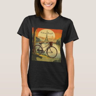 T-shirt Affiche de voyage à vélo, Paris personnalisable