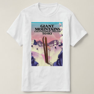 T-shirt Affiche de voyage dans les monts Géants Pologne.