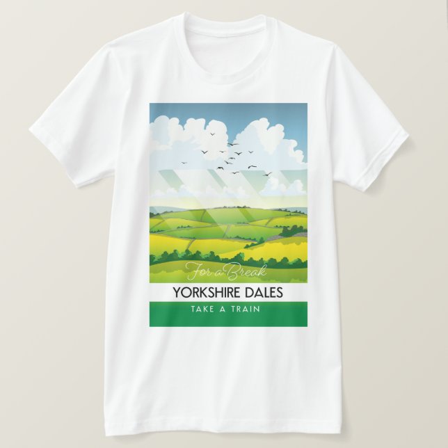 T-shirt Affiche de voyage dans les Yorkshire Dales. (Design devant)