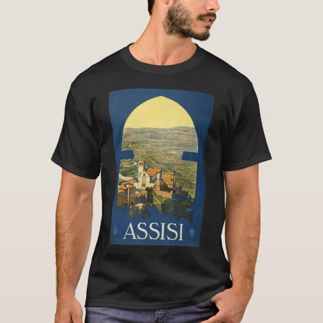 T-shirt Affiche de voyage d'Assisi (Devant)