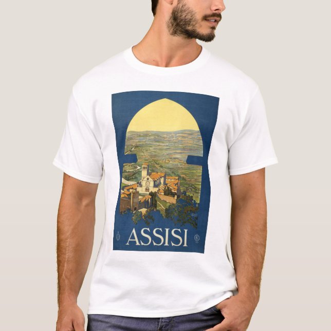 T-shirt Affiche de voyage d'Assisi (Devant)
