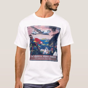 T-shirt Affiche De Voyage D'Avion De Mer Survolant Les Car