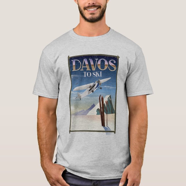 T-shirt Affiche de voyage Davos Suisse (Devant)