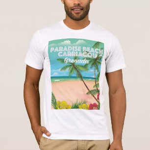 T-shirt Affiche de voyage de carriacou de plage de paradis