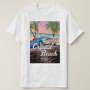 T-shirt affiche de voyage de Crystal Beach Texas