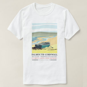T-shirt Affiche de voyage de Falmouth Cornwall