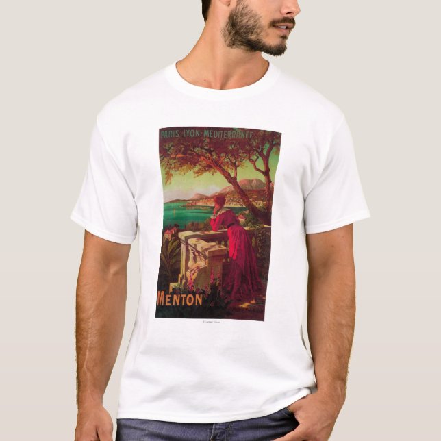 T-shirt Affiche de voyage de la Côte d'Azur # 2 (Devant)