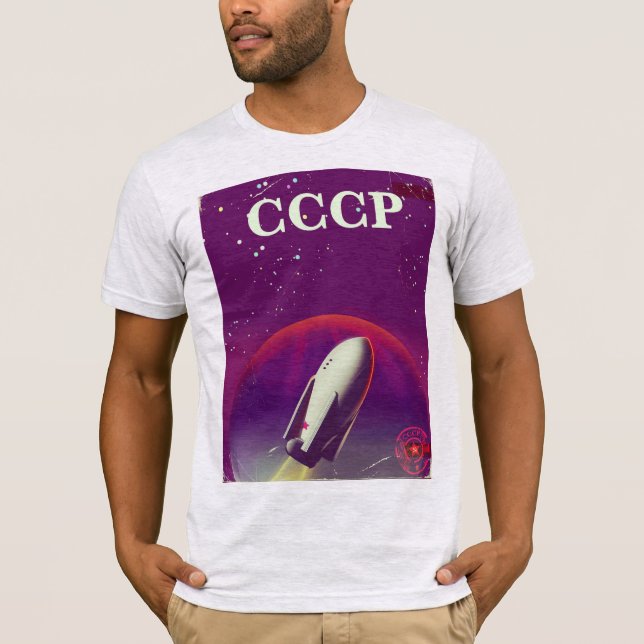 T-shirt Affiche de voyage de la course spatiale soviétique (Devant)