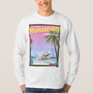 T-shirt Affiche de voyage de la plage de Boracay Philippin