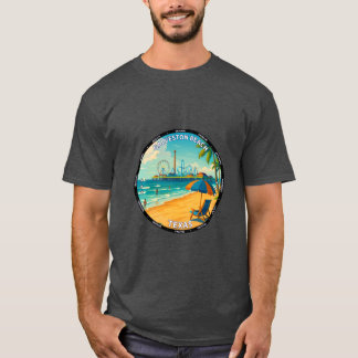 T-shirt Affiche de voyage de la plage de Galveston Texas d